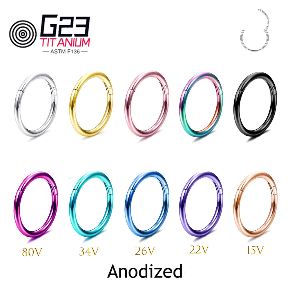 Body Jewelry Implant Grade - ต่างหูเจาะจมูกไทเทเนียม G23 เกรด F136 สำหรับเจาะหูแบบคลิกเกอร์ เครื่องประดับร่างกายสุดเซ็กซี่