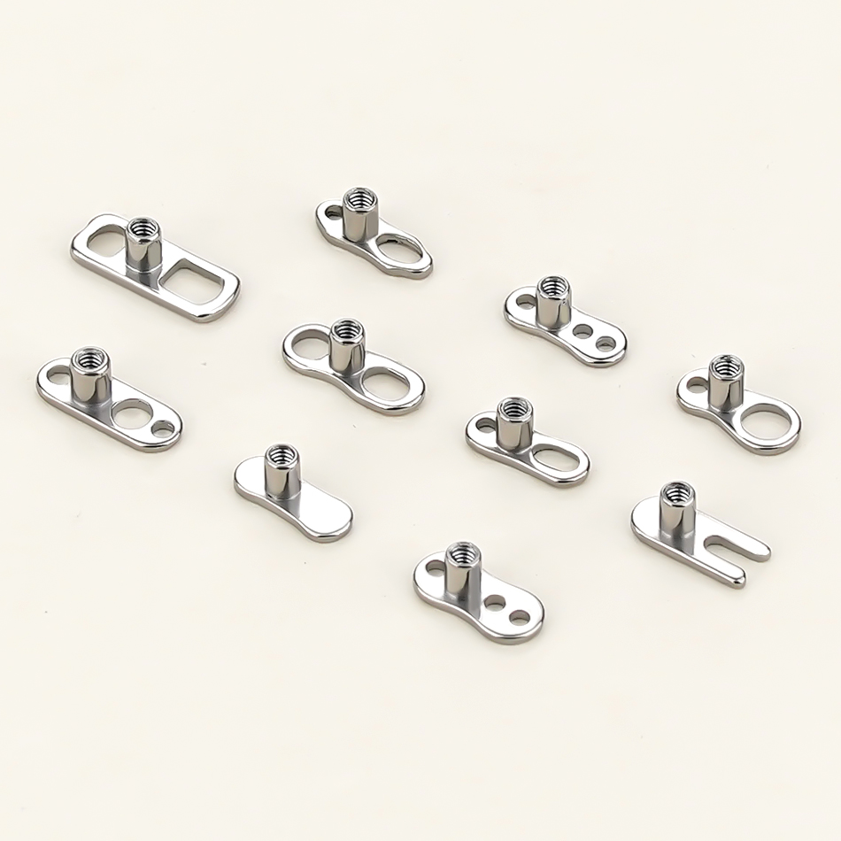 Body Jewelry Dermal - ฐานเจาะผิวไทเทเนียม 5 ชิ้น/10 ชิ้น/50 ชิ้น ขนาด