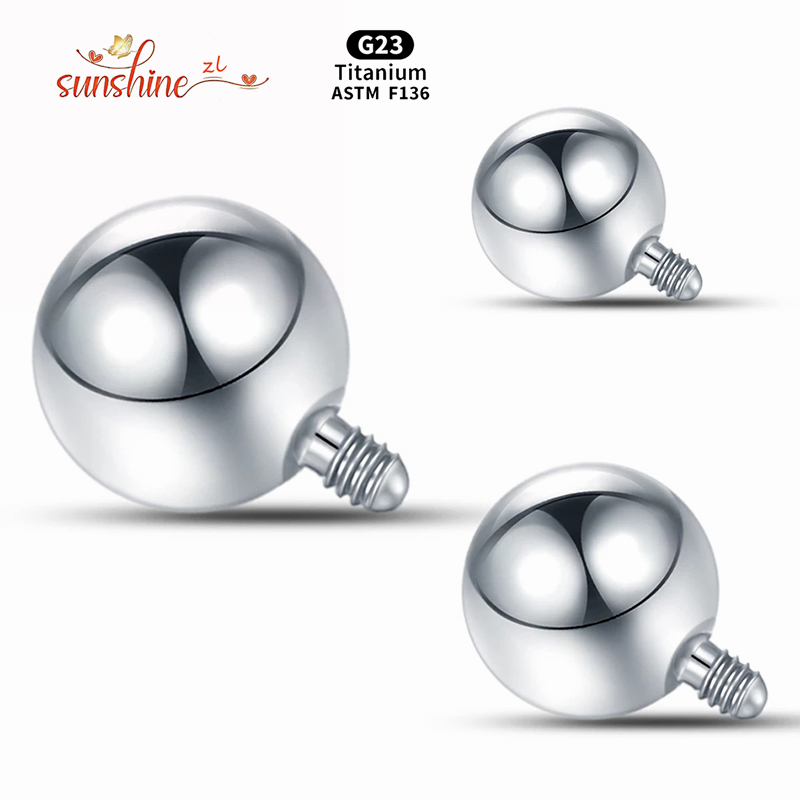 Body Jewelry Dermal - 1PCS เกลียวภายใน Ball ไทเทเนียมเปลี่ยน Ball ลิ้น
