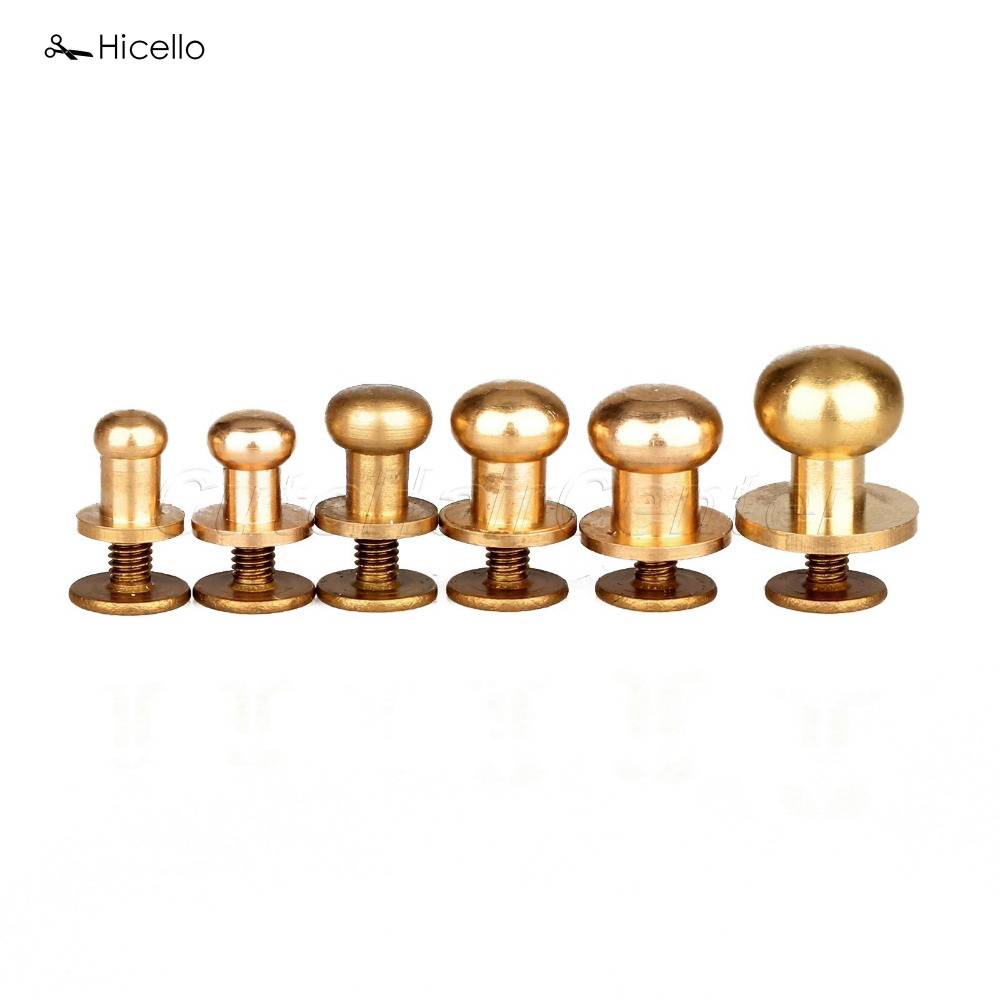 Body Jewelry Chicago - 10ชิ้น/เซ็ตทองเหลือง Rivet รอบหัวปุ่มเข็มขัดสกรูชิคาโก5Mm/6Mm/7Mm/8Mm/9Mm/10Mm Studs หัตถกรรมเครื่องหนังเครื่องมือ Hicello