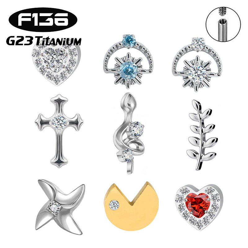 Body Jewelry Flat Back - ต่างหูไทเทเนียม G23 แบบแบน 1 ชิ้น เกลียวใน