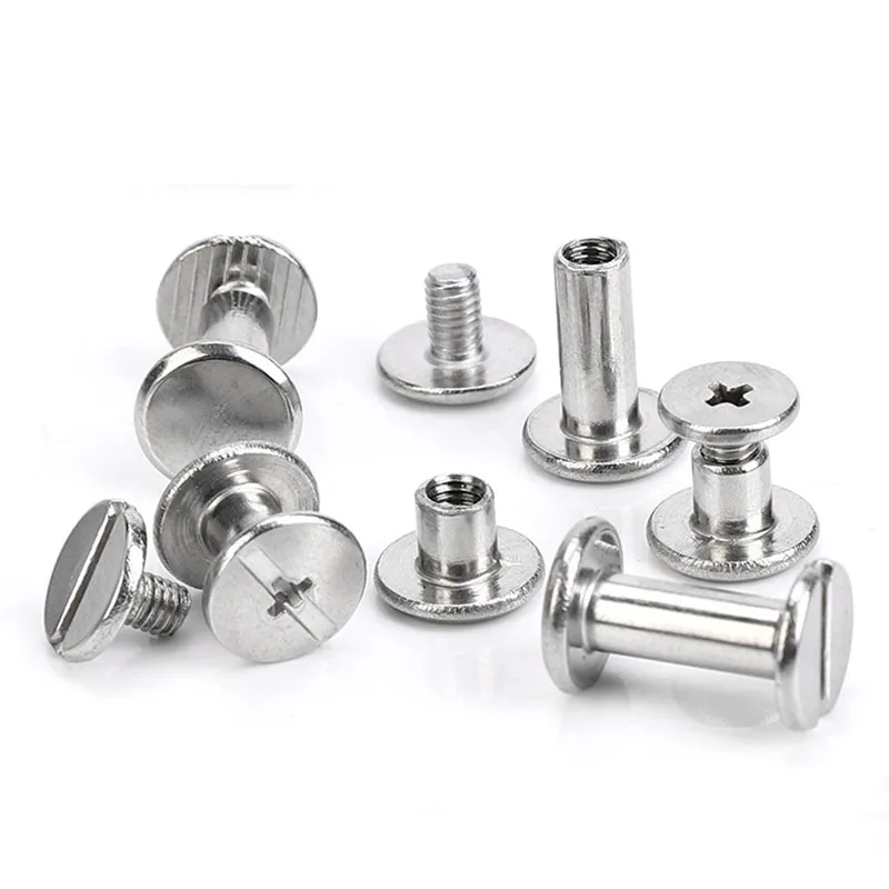 Body Jewelry Chicago - 10pcs สแตนเลสสตีลชิคาโกสกรู Studs Rivets Slotted เข็มขัดสกรูสําหรับอัลบั้มภาพ