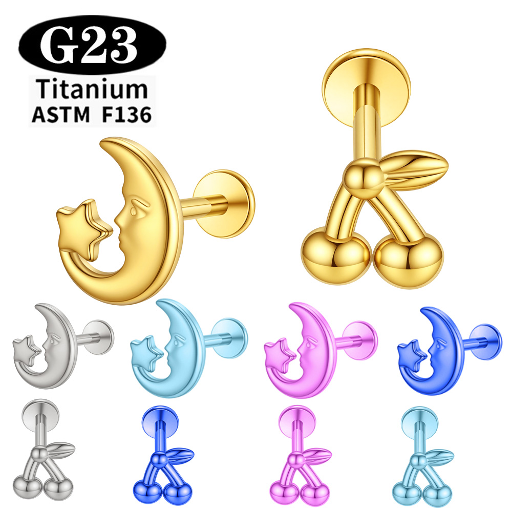 Body Jewelry Implant Grade - ต่างหูไทเทเนียมเกรด ASTM F136 สำหรับเจาะหู ริมฝีปาก จมูก