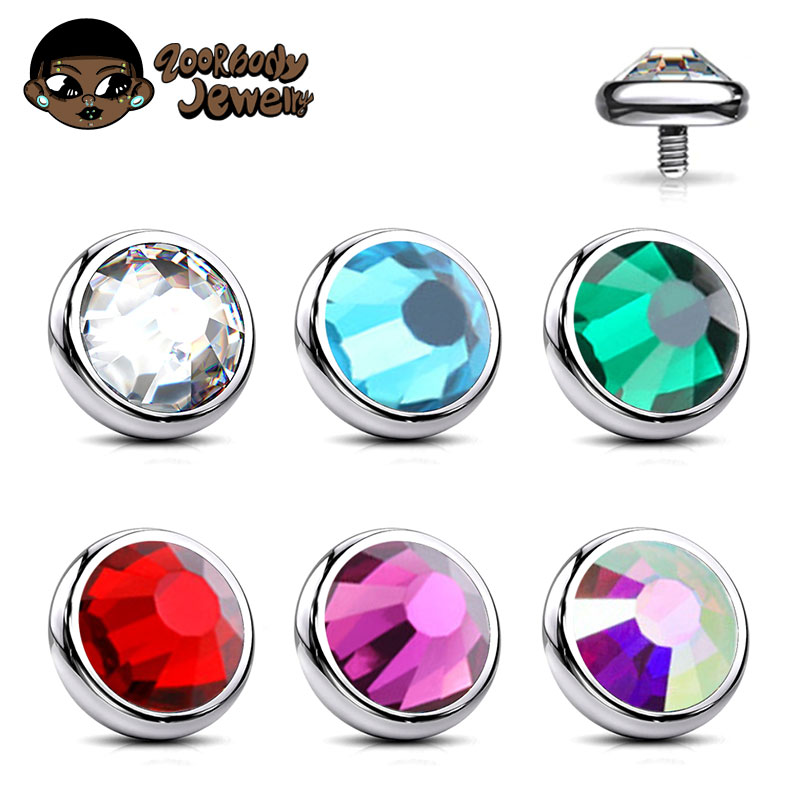 Body Jewelry Dermal - ต่างหูไทเทเนียม ASTM F136 แบบโดมแบน 1 ชิ้น