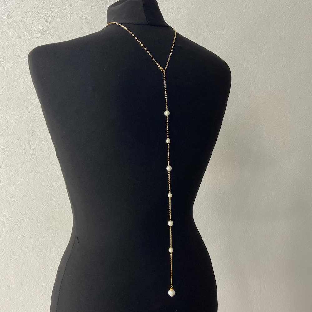 โบฮีเมียนเจ้าสาวกลับสร้อยคอสร้ - Body Jewelry For Backless Dress บทวิจารณ์และราคา