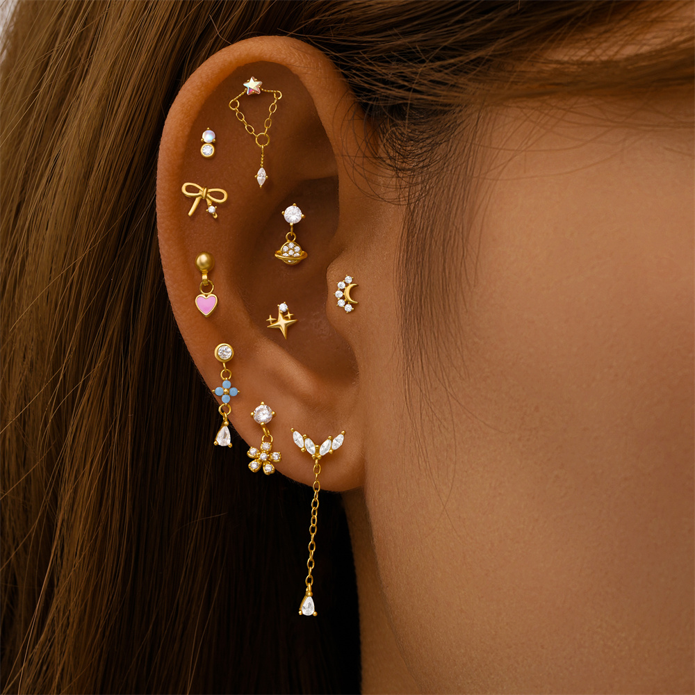 AIDE หัวใจรอบบอลแบน Helix Pier - Body Jewelry Flat Back บทวิจารณ์และราคา