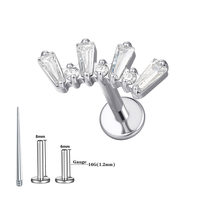 ต่างหูไทเทเนียม ASTM 1 ชิ้น สำ - Body Jewelry Flat Back บทวิจารณ์และราคา