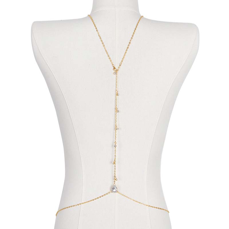 สร้อยคริสตัลทรงหยดน้ำสำหรับตกแ - Body Jewelry For Backless Dress บทวิจารณ์และราคา