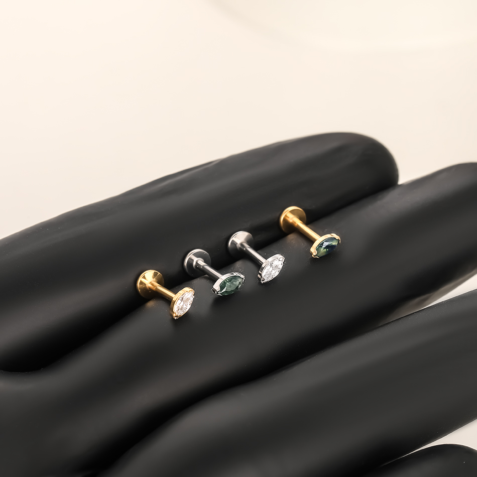 ต่างหูไทเทเนียมแบบหนีบ 1 ชิ้น/ - Body Jewelry Flat Back บทวิจารณ์และราคา