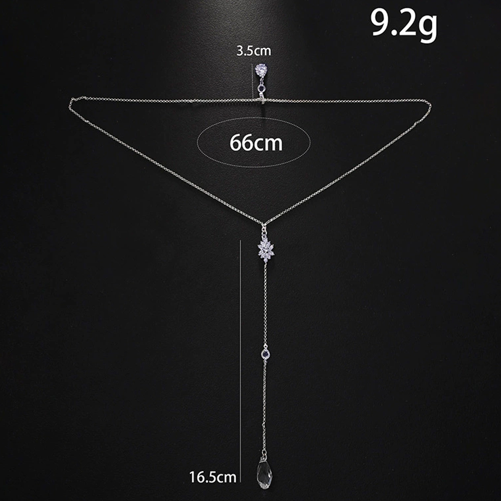 Luxury Zircon Water Drop สร้อย - Body Jewelry For Backless Dress บทวิจารณ์และราคา