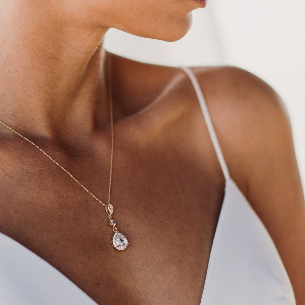 Luxury Zircon Water Drop สร้อย - Body Jewelry For Backless Dress บทวิจารณ์และราคา