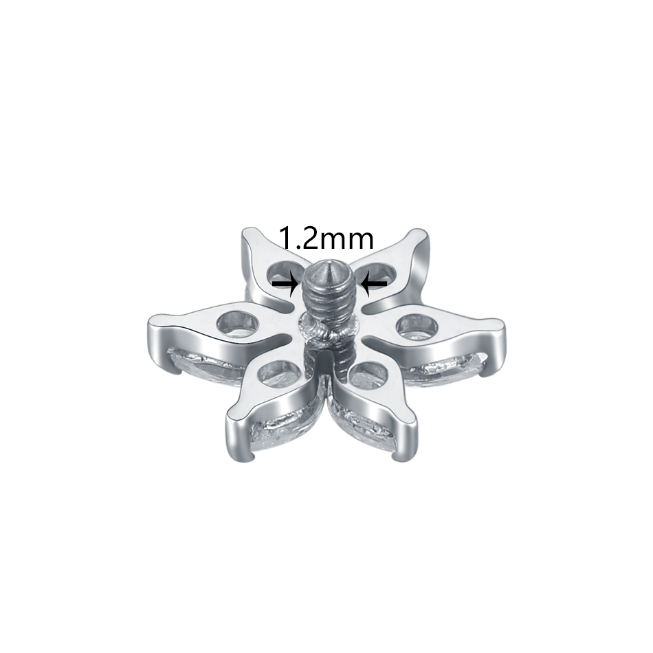 1/5PCS ไทเทเนียมคริสตัลดอกไม้  - Body Jewelry Dermal บทวิจารณ์และราคา
