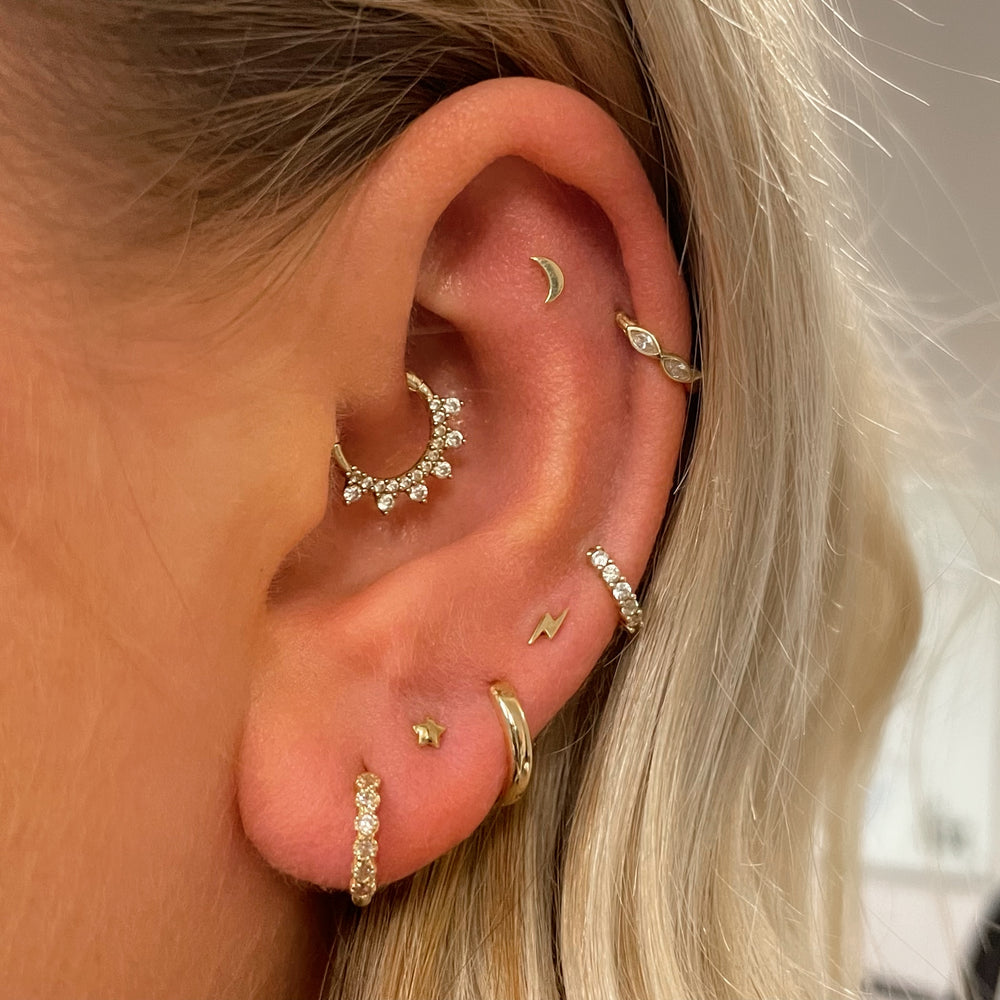 Star Moon กระดูกอ่อนต่างหูเกาห - Body Jewelry Flat Back บทวิจารณ์และราคา