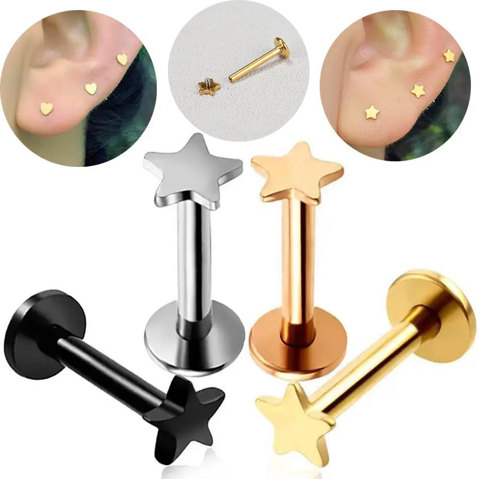 16G เจาะไทเทเนียมเหล็กด้ายภายใ - Body Jewelry Flat Back บทวิจารณ์และราคา