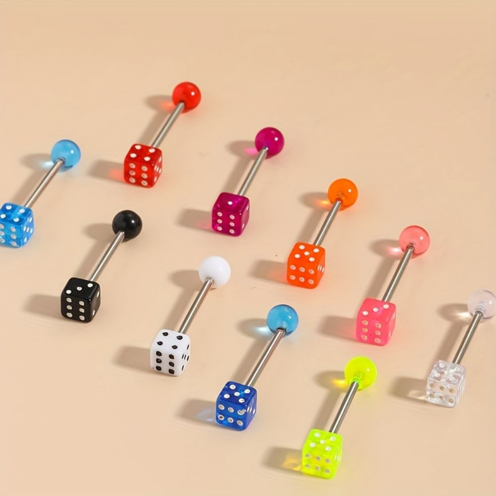 10 ชุดสตั๊ดหลายสีอะคริลิลูกเต๋ - Body Jewelry Changing Kit บทวิจารณ์และราคา