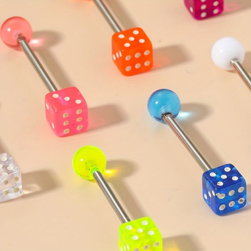 10 ชุดสตั๊ดหลายสีอะคริลิลูกเต๋ - Body Jewelry Changing Kit บทวิจารณ์และราคา