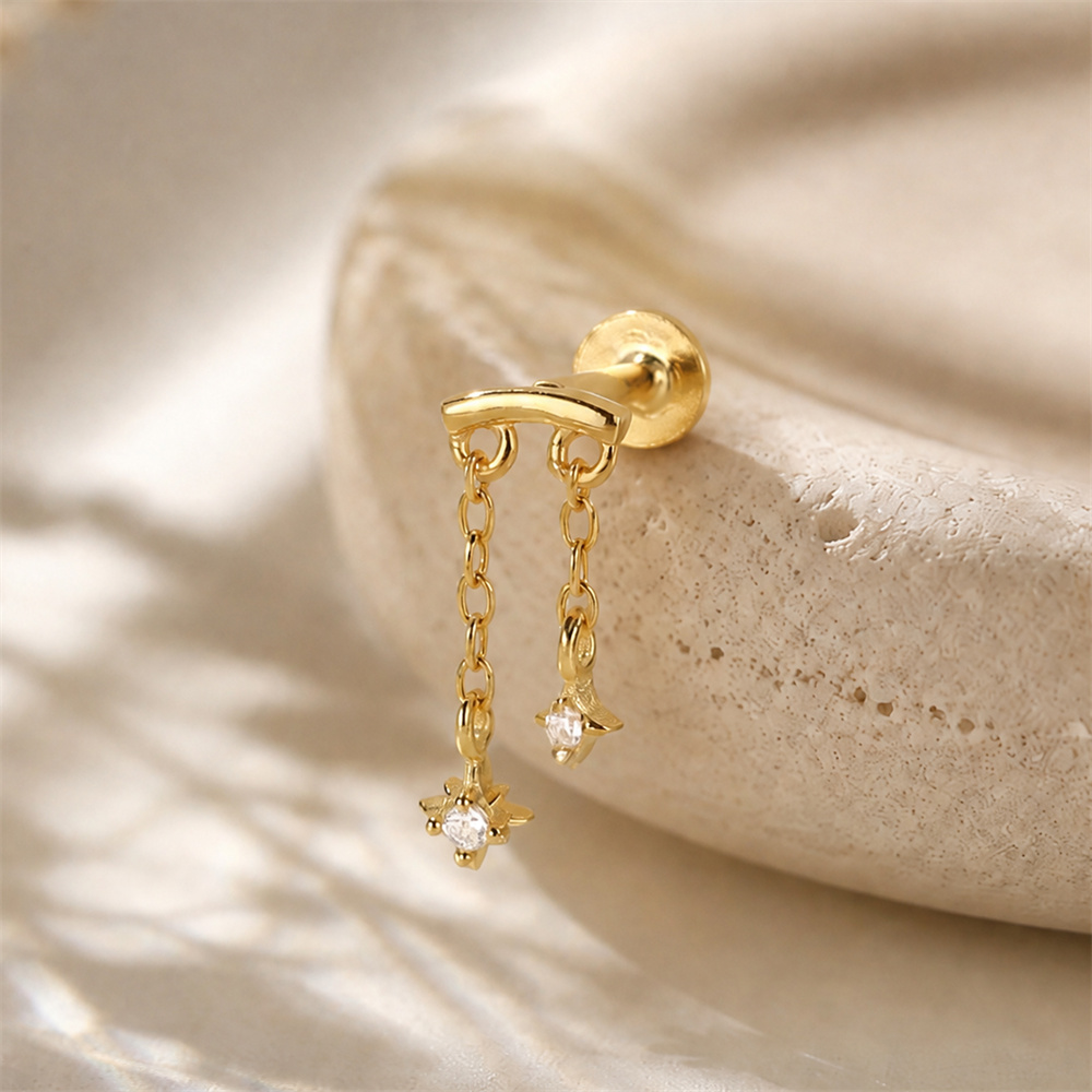 จี้เงินแท้ 925 รูปดาวแปดเหลี่ย - Body Jewelry Flat Back บทวิจารณ์และราคา