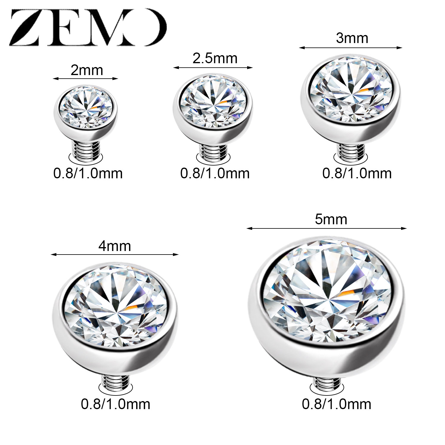 ZEMO 1-2 ชิ้น/ล็อต เหล็กกล้าไร - Body Jewelry Dermal บทวิจารณ์และราคา