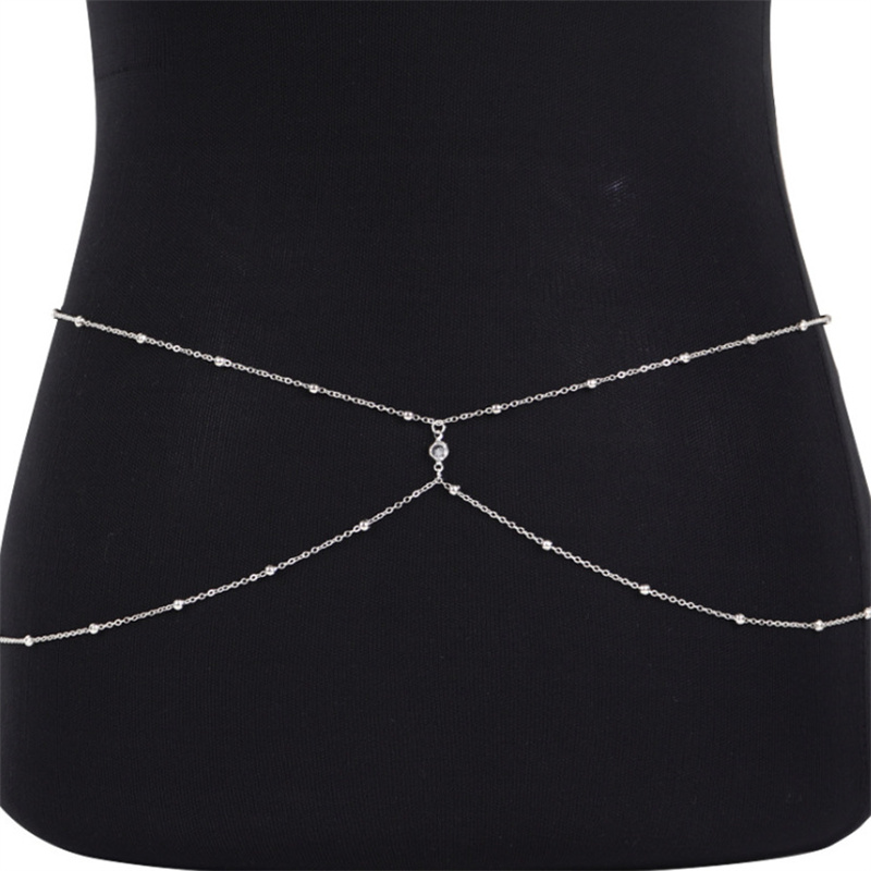 โซ่ประดับลูกปัดพลอยใสสำหรับผู้ - Body Jewelry Women บทวิจารณ์และราคา