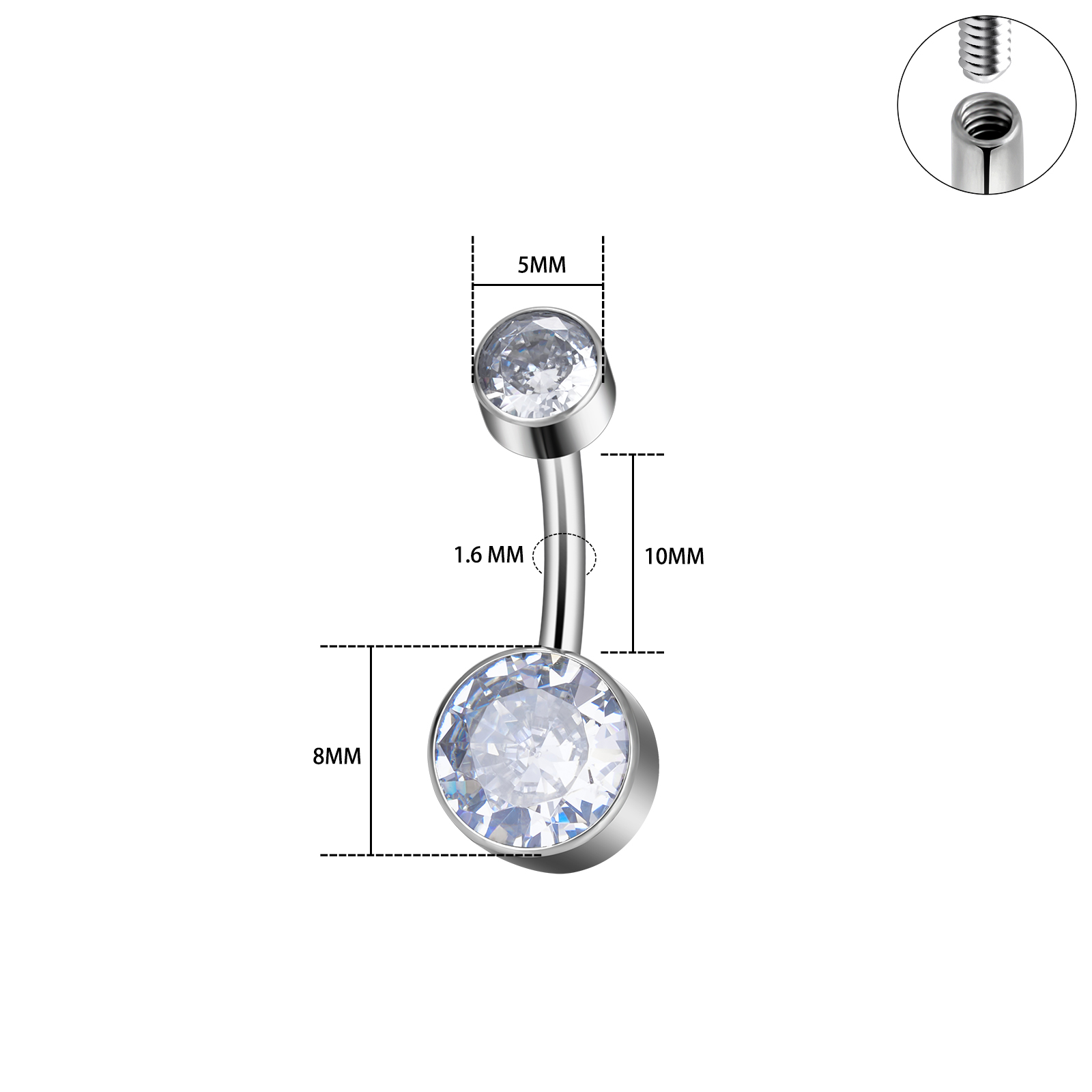 ห่วงเจาะสะดือแบบเซ็กซี่ทำจากไท - Body Jewelry Implant Grade บทวิจารณ์และราคา