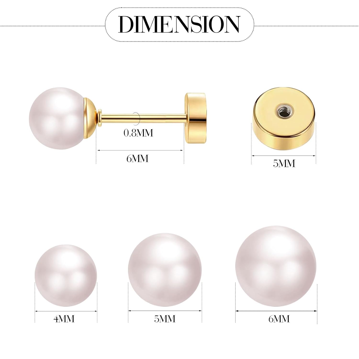 ต่างหูมุกเม็ดเล็ก 3 คู่ แบบเกล - Body Jewelry Flat Back บทวิจารณ์และราคา
