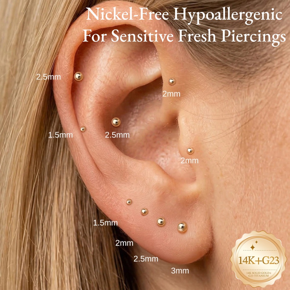 ต่างหู DIeSchein ทองคำแท้ 14K  - Body Jewelry Flat Back บทวิจารณ์และราคา