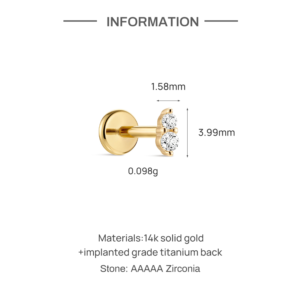 ต่างหูเจาะหูแบบหนีบ รุ่น CANNE - Body Jewelry Flat Back บทวิจารณ์และราคา