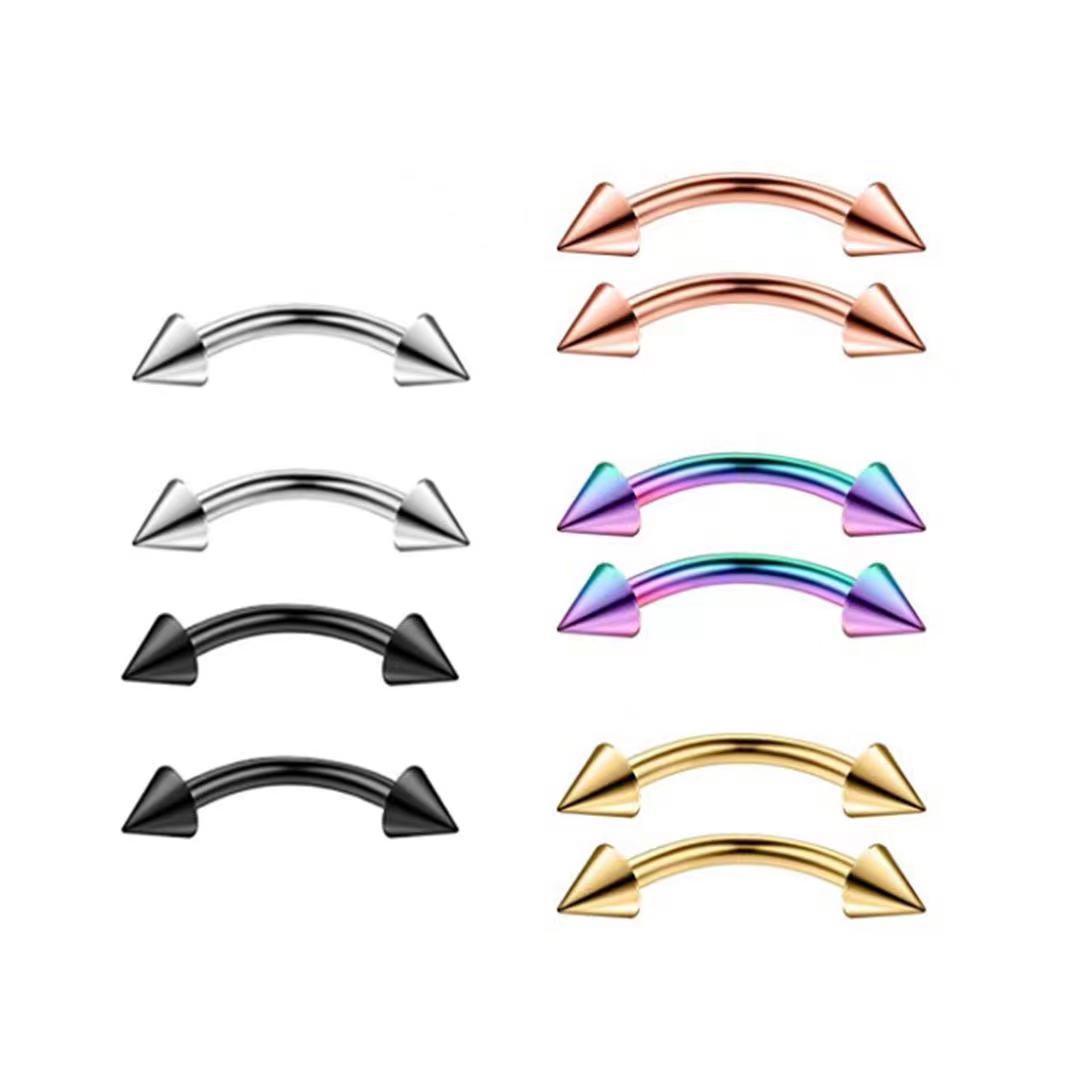 2 ชิ้นไทเทเนียมเหล็กเจาะคิ้วสต - Body Jewelry Flat Back บทวิจารณ์และราคา