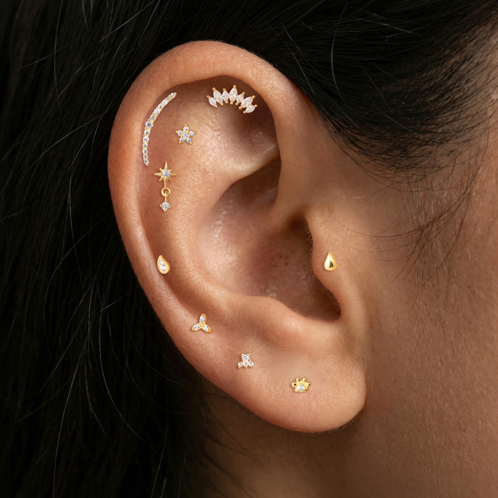 ต่างหูเงินแท้ 925 ROXI 1 ชิ้น  - Body Jewelry Flat Back บทวิจารณ์และราคา