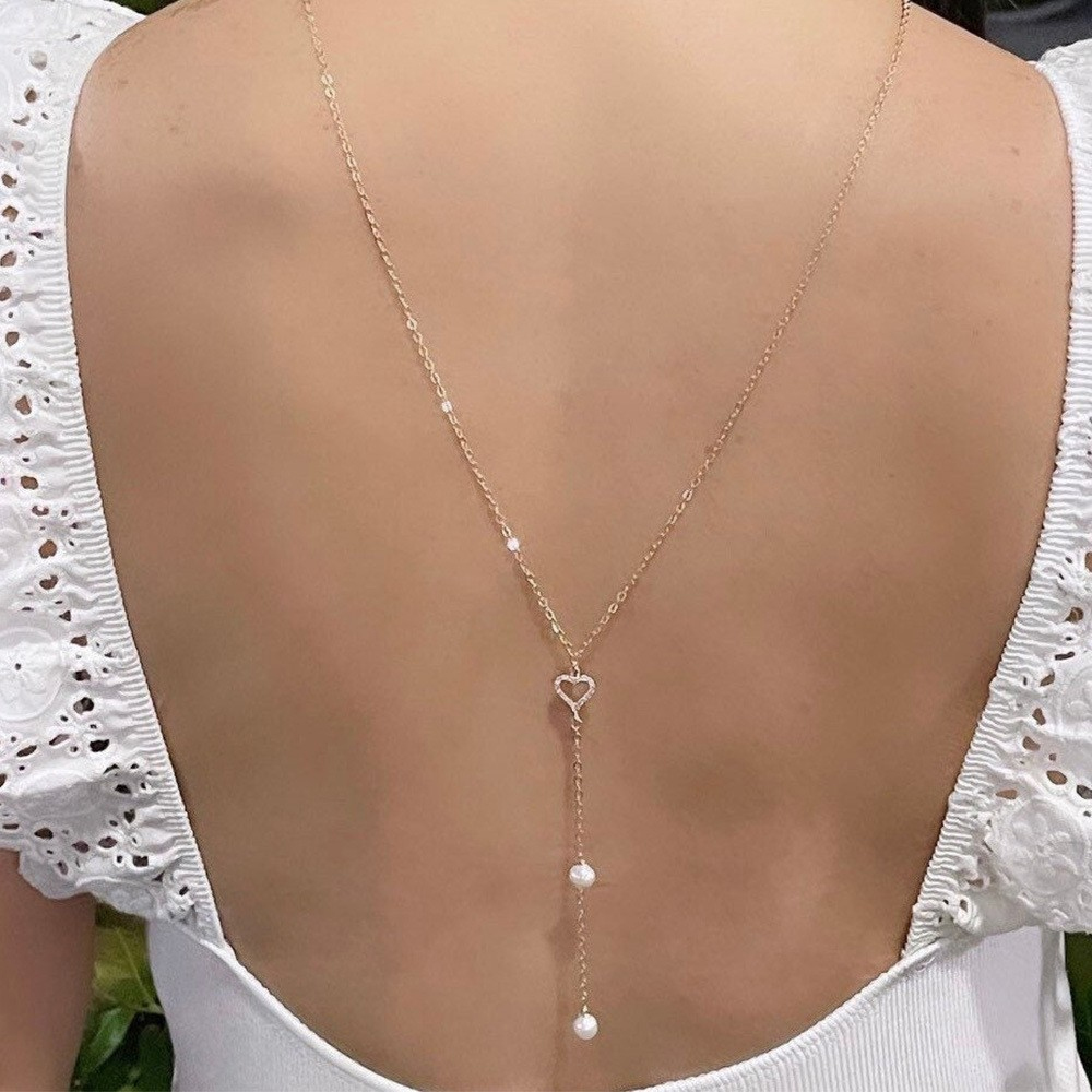 สร้อยคอหลังเจ้าสาวแบบกลวง ประด - Body Jewelry For Backless Dress บทวิจารณ์และราคา