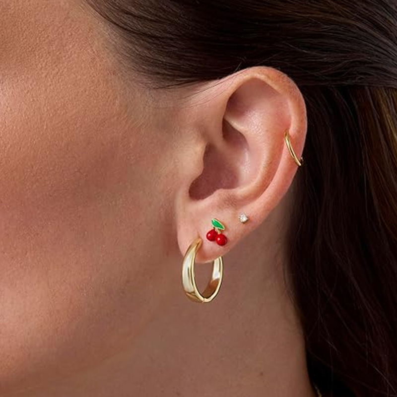 2pcs กระดูกอ่อนต่างหูสตั๊ดสําห - Body Jewelry Flat Back บทวิจารณ์และราคา