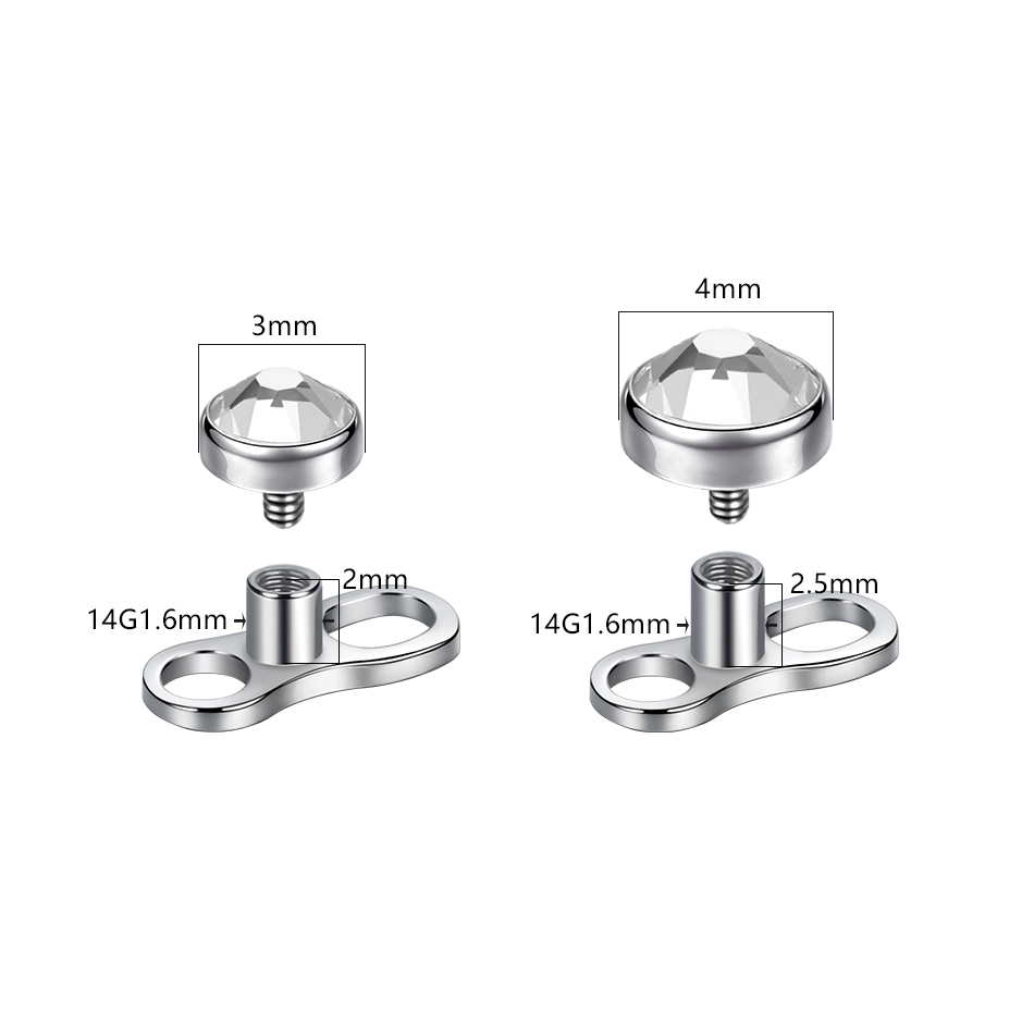 ชุดเครื่องเจาะผิวหนังไทเทเนียม - Body Jewelry Dermal บทวิจารณ์และราคา