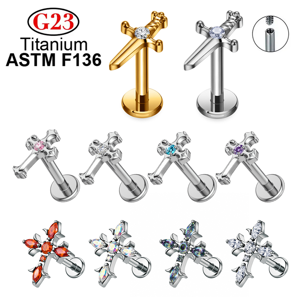ต่างหูแบบครอสสตั๊ด ไทเทเนียม A - Body Jewelry Flat Back บทวิจารณ์และราคา