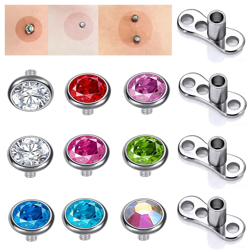 เจาะพื้นผิวเหล็กเจาะผิวหนัง mi - Body Jewelry Dermal บทวิจารณ์และราคา