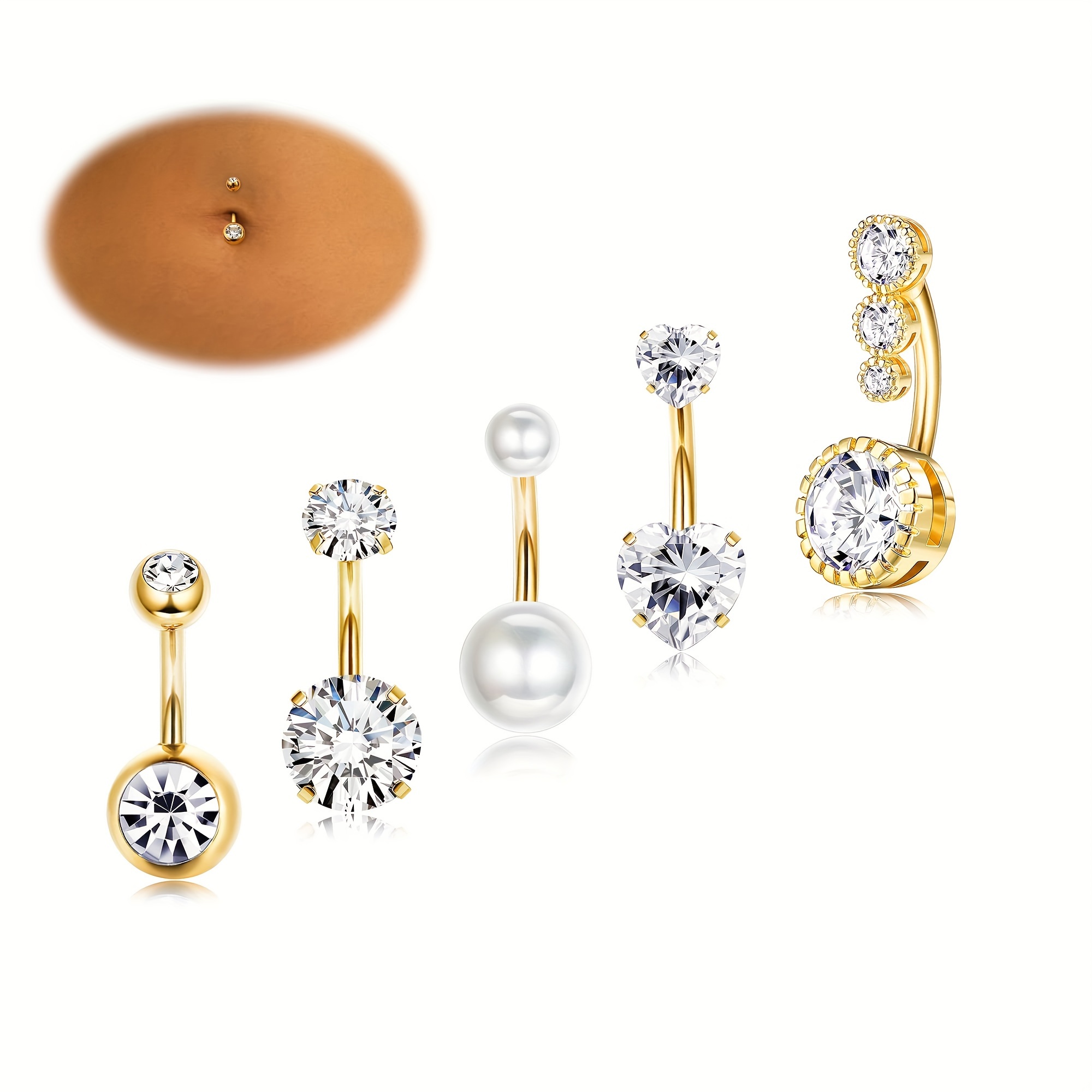 Elegant 14G สแตนเลสสตีลแหวนชุด - Body Jewelry Changing Kit บทวิจารณ์และราคา