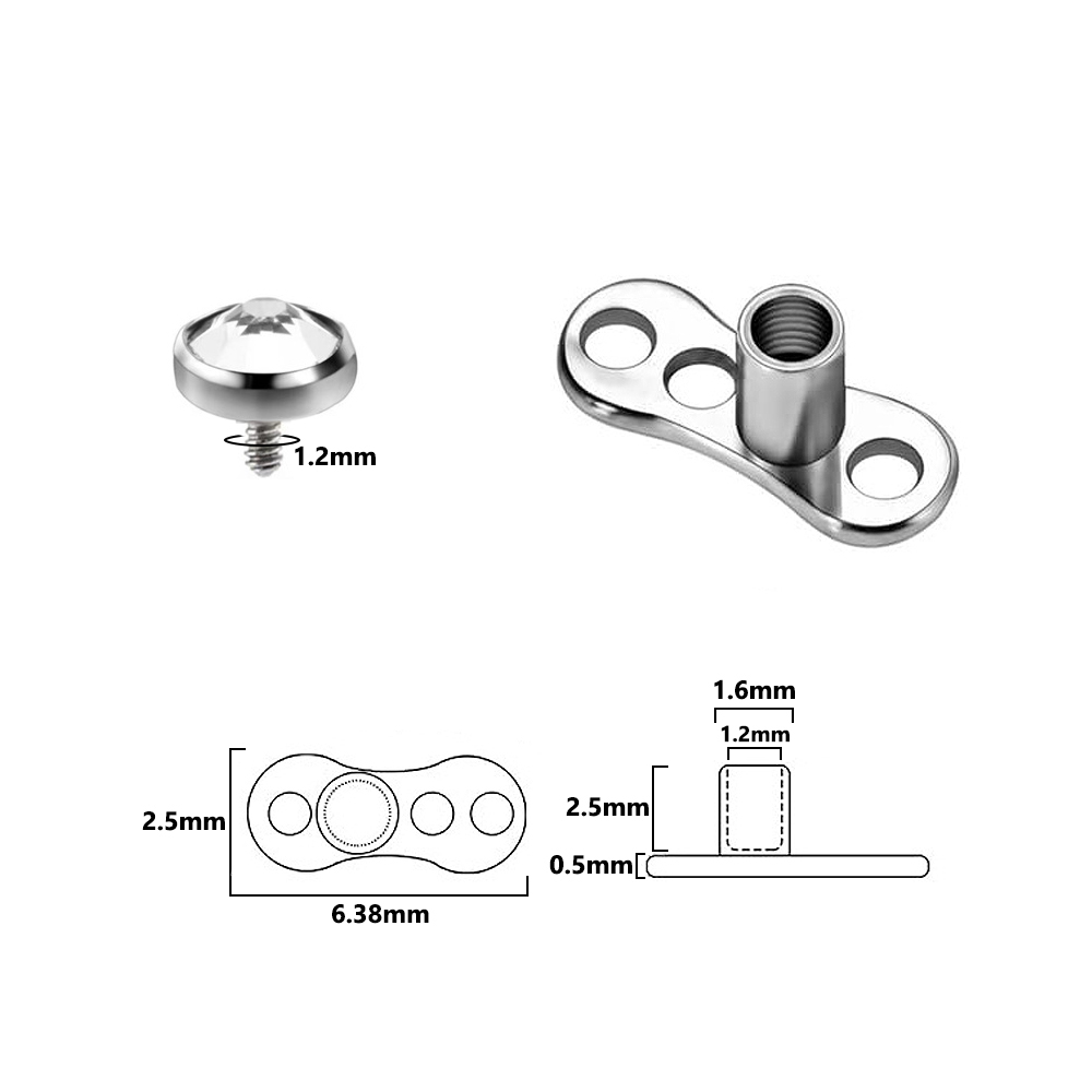 9PCS-1PC เหล็กผ่าตัด Skin DIVE - Body Jewelry Dermal บทวิจารณ์และราคา