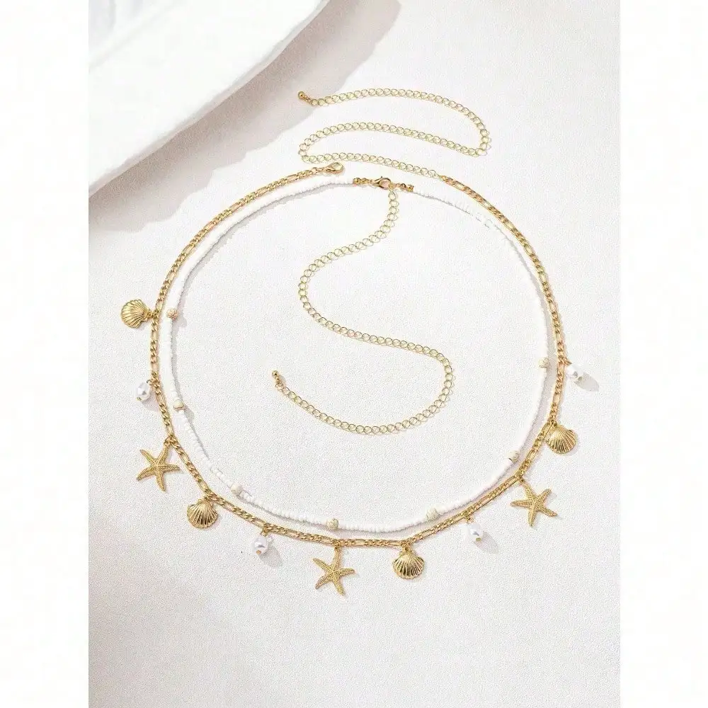 2 ชิ้น โซ่คาดเอวประดับเปลือกหอ - Body Jewelry Women บทวิจารณ์และราคา