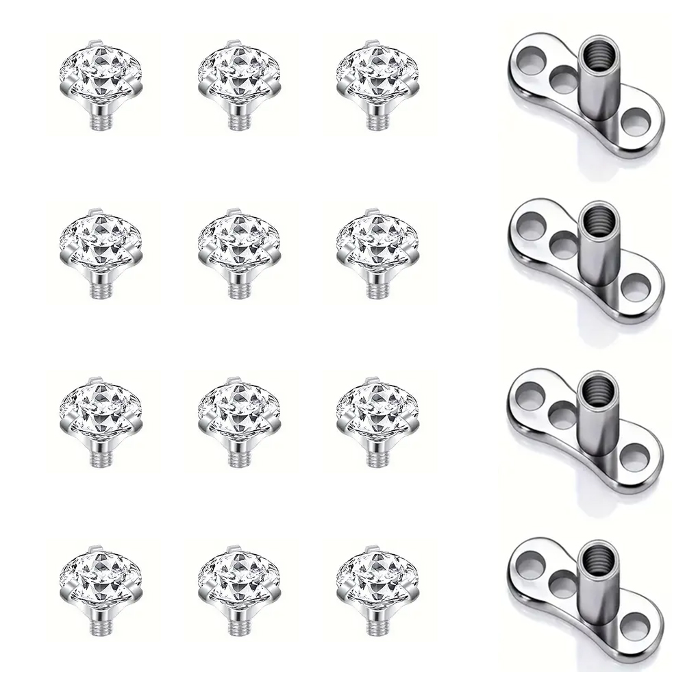 16PCS คริสตัล Zircon Dermal An - Body Jewelry Dermal บทวิจารณ์และราคา