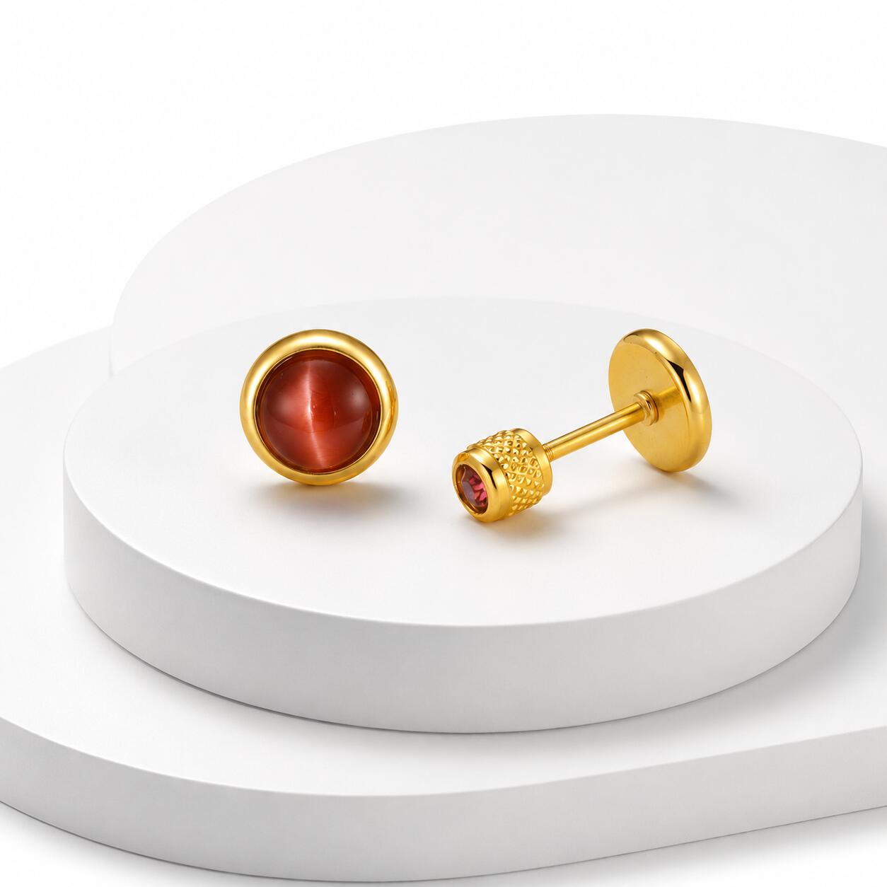 ต่างหูแบบติดหูประดับพลอยประจำเ - Body Jewelry Flat Back บทวิจารณ์และราคา